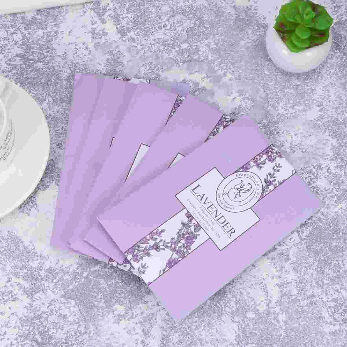 Deodorant Sachet Bags Fragrance Bags 5 Lavender Scented Sachets Bag with Hanger Air Freshener Deodorizer Scented Sachets Bags for Drawer and Closet
