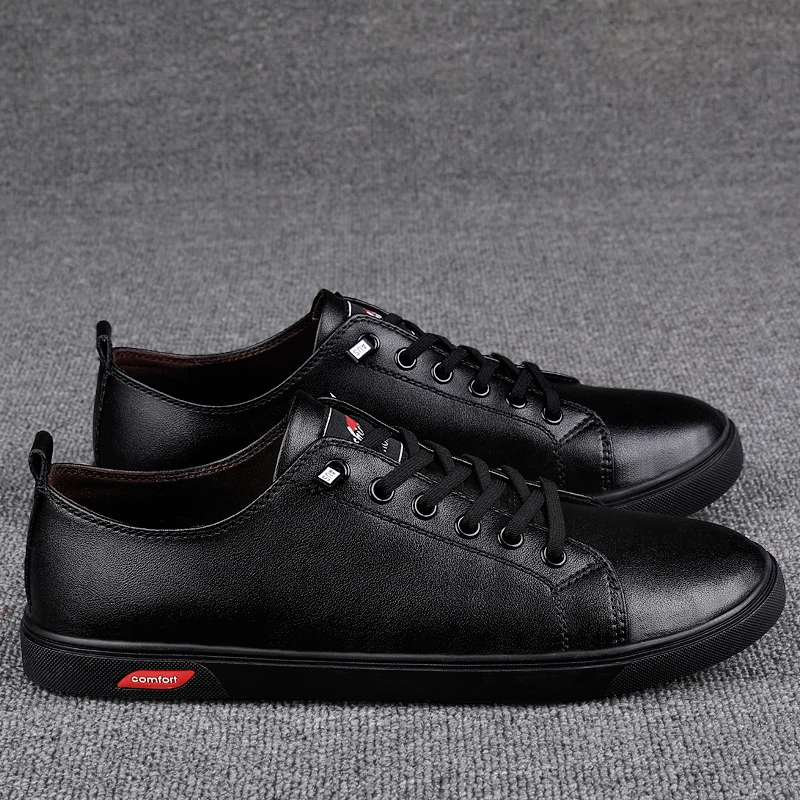 Genuine Leather Mens Luxury Brand Casual Shoes Fashion Handmade Classic White Shoes Outdoor Comfort Men Sneakers Business Office