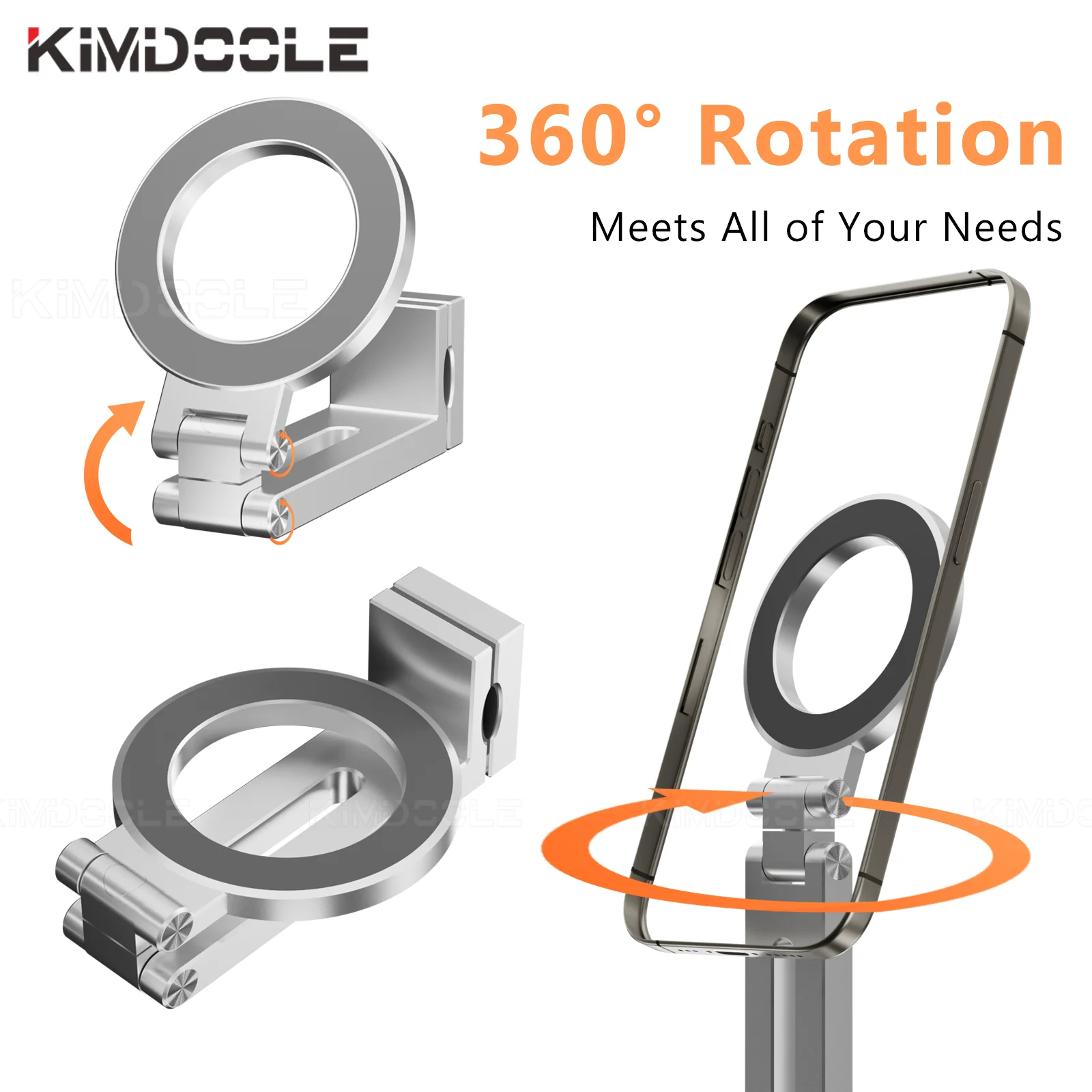 Metal Airplane Phone Holder Adjustable Phone Stand for Travel Selfie Rotating Desk Clamp Portable Foldable Hook Universal Mount