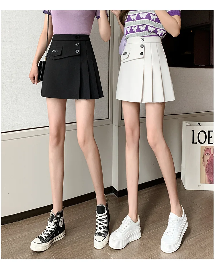 midi skirt Women Skirt Black High-Waist A-Line Irregular Short Skirts Miss 2022 Summer Korean Style All-Match Casual Commuter Skirts midi skirt