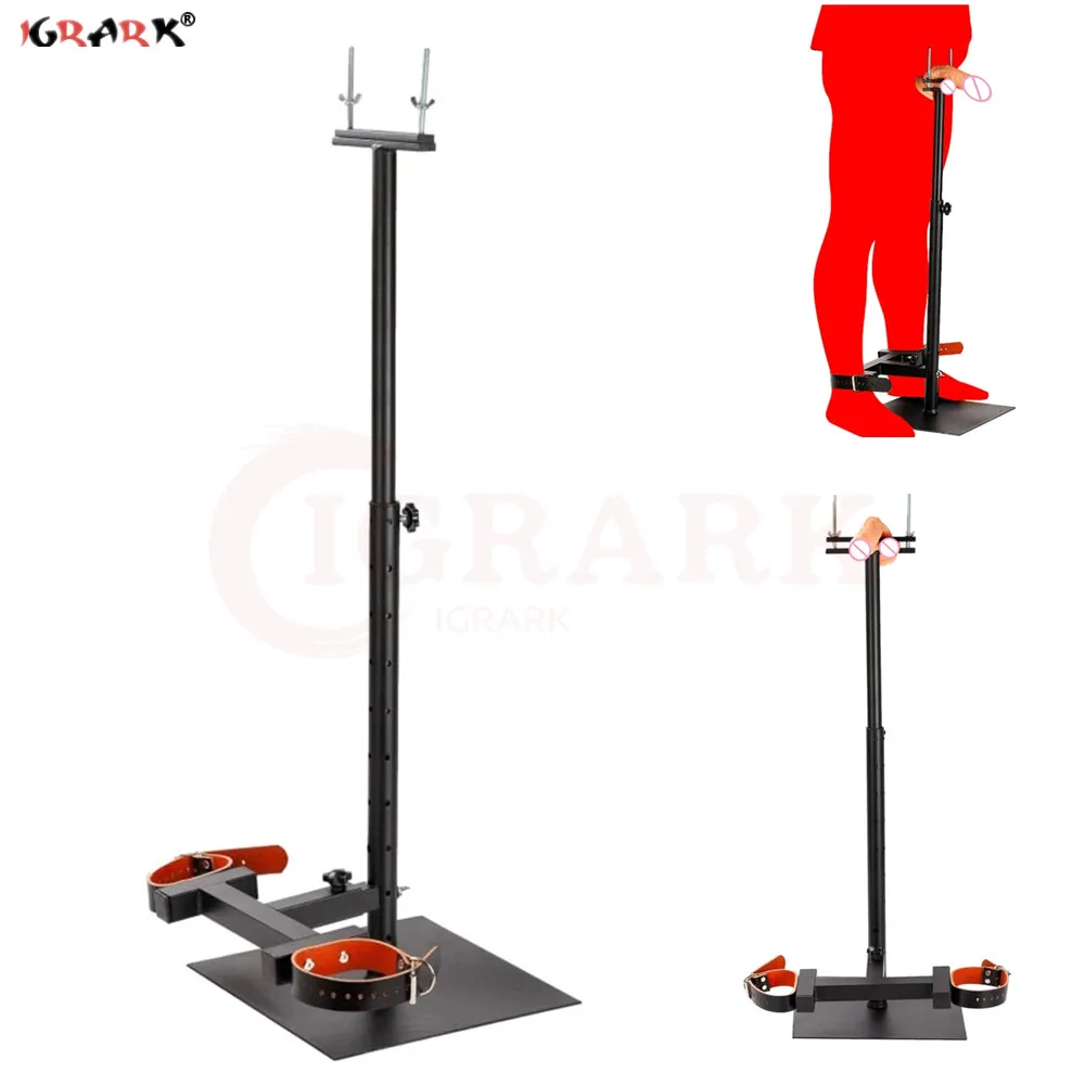 Male Penis Scrotum Stretcher BDSM Bondage Frame Slave Training Ankle cuffs Punishment Props Adults Sex Toys for Men Gay