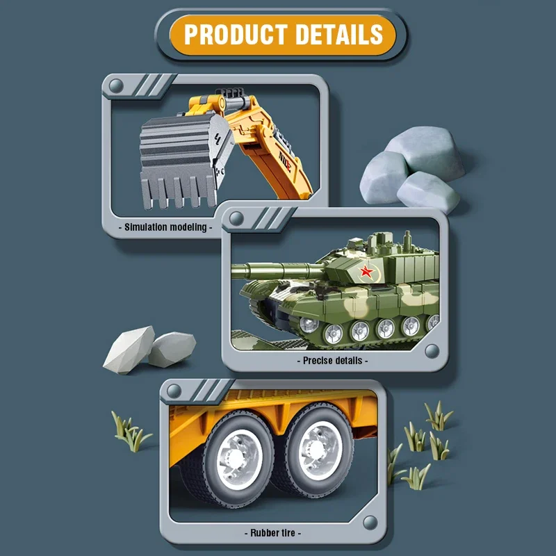 Diecast Engineering Excavator Truck Model Plastic Construction Vehicle