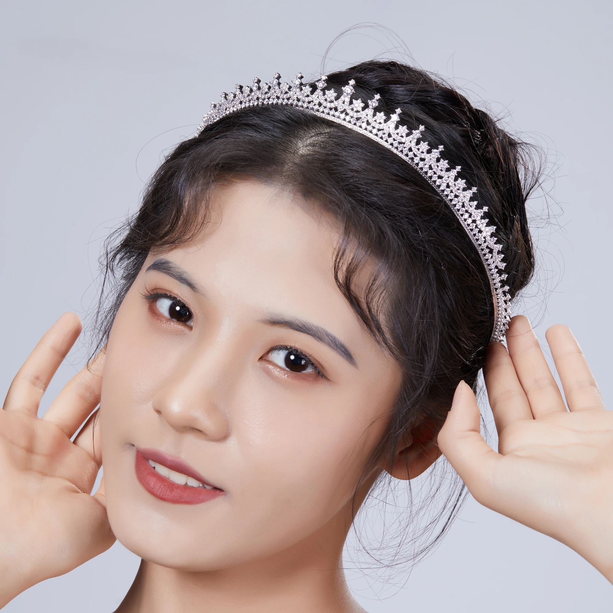HAIKE 여성용 하이 퀄리티 지르콘 쥬얼리, 특별한 웨딩 연회 파티, 웨딩 원피스, 머리 장식, 왕관, 고급