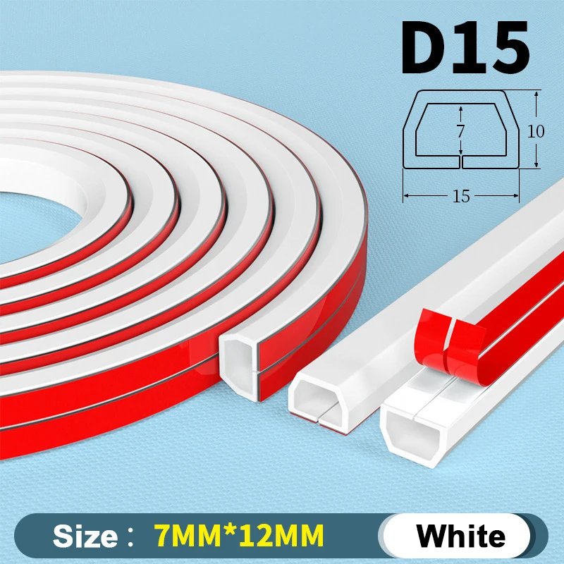 Floor Cable Cover for Extension Floor Cord Cover Wire Cord Hider Protector-15mm W&times;10mm H &times;1000mm L 1M tv cord cover