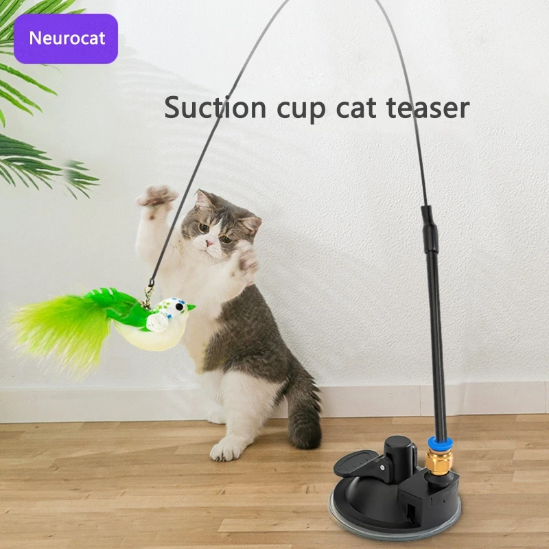 

Interactive Cat Toy Funny Simulation Feather Bird with Bell Cat Stick Toy for Kitten Playing Teaser Wand Toy Pet Cat Supplies