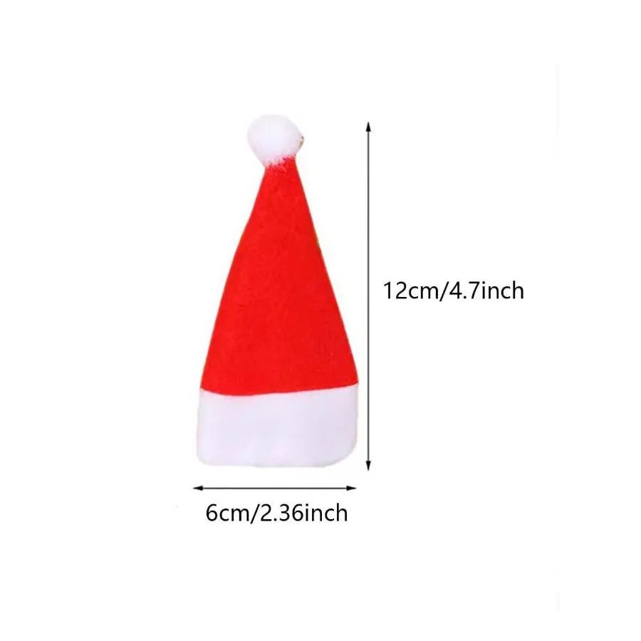 Christmas Decoration Tableware Holder Bag Christmas Hat Fork Knife Cutlery Bag Xmas Home Kitchen Decor Ornament Navidad New Year