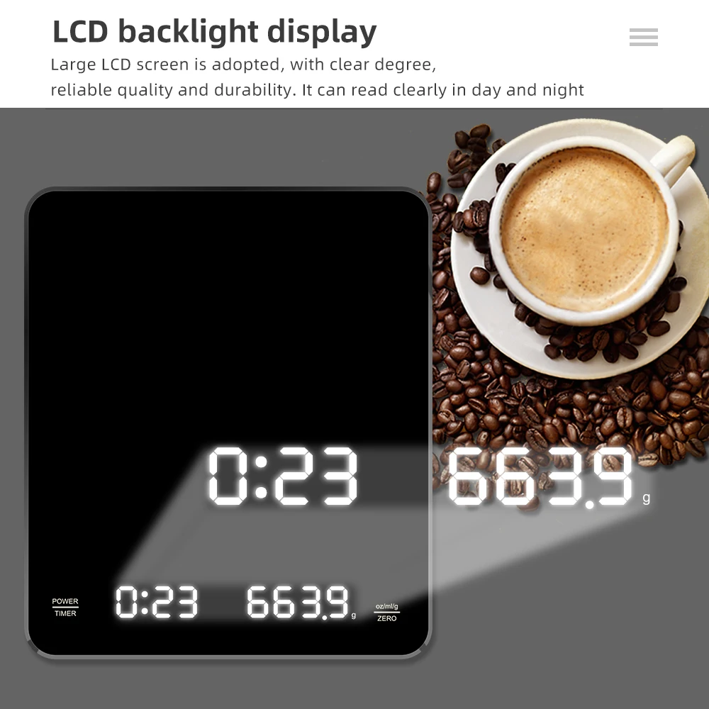 3kg/0.1g LCD Display Coffee Scales