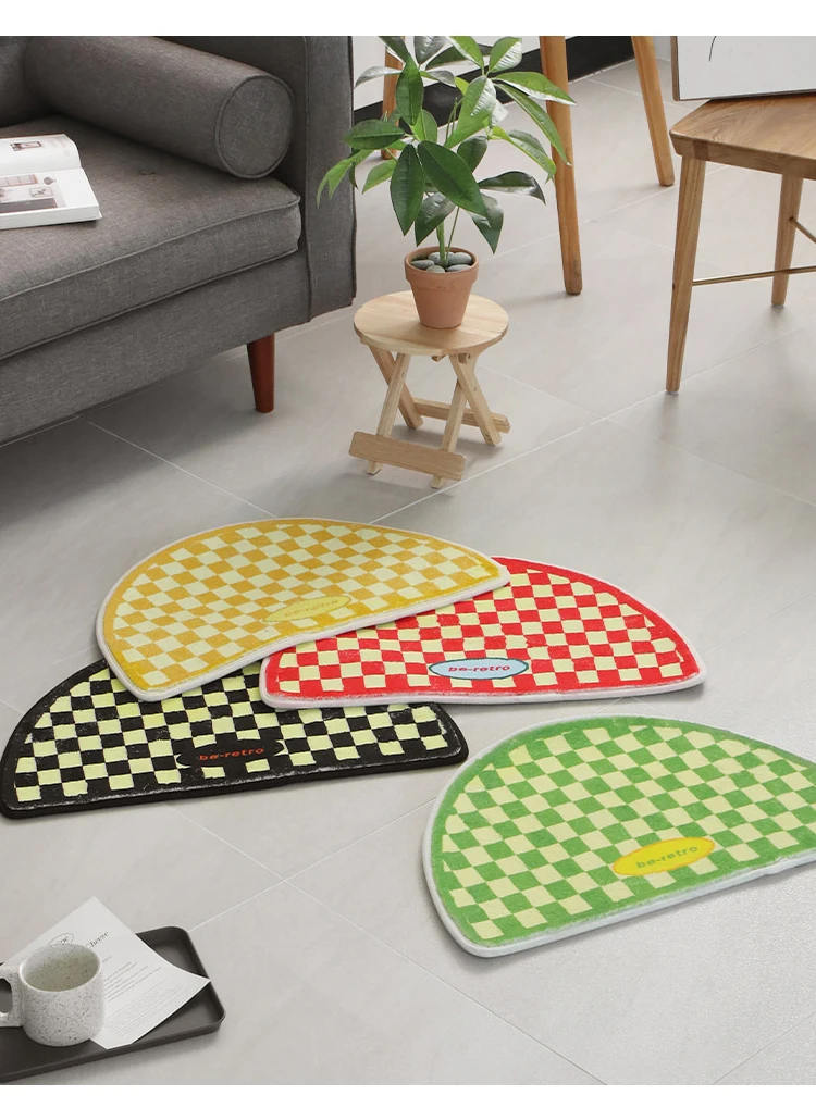 VIKAMA Summer Checkerboard Badezimmer saugfähige rutschfeste Bodenmatte, Badezimmermatte, Fußmatte, Schlafzimmerteppich, Heimdekoration – Detail 9