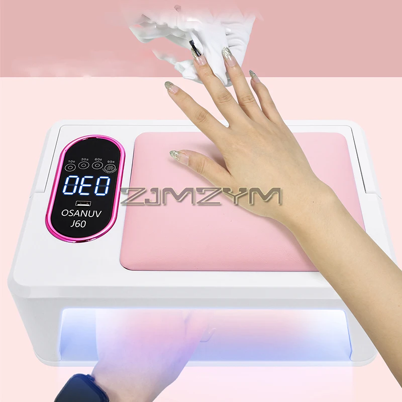 UV LED 네일 램프, 288W 네일 램프, 네일 드라이어 젤 광택제 UV 네일 라이트, 4 타이머 설정, 디스플레이 포함 빠른 건조 경화 램프