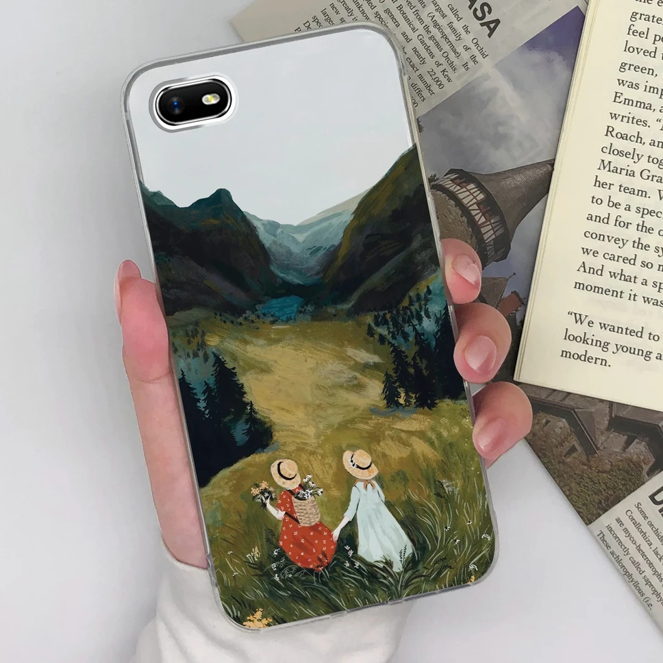 Cute Sweet Girl Transparent Soft Silicone Phone Case – 6.1 inches
