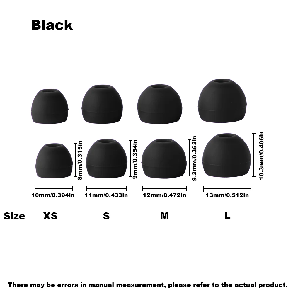 HUAK 4 Paar Loop-Ohrstöpsel Ohrstöpsel L M S XS Universalmodell, kompatibel mit Ohrhörern, Ohrhörern, Größe zwischen 4–6 mm
