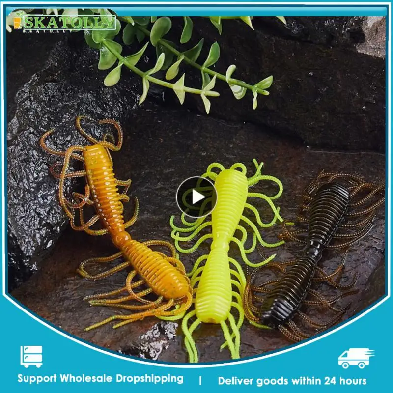 Luya Bait Lead-Free Ned Bait Fishing Lures Polveroso Bionic Bait Fishing Tools Soft Bait Frogman Thunder Luminous Bionic Bait 1Psc