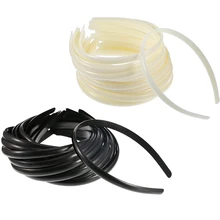 

10pcs/lot Plastic Hair Headband Black White Plain No Teeth DIY Hair Bands Plain Headbands for Girl and Woman Hair Jewelry Making