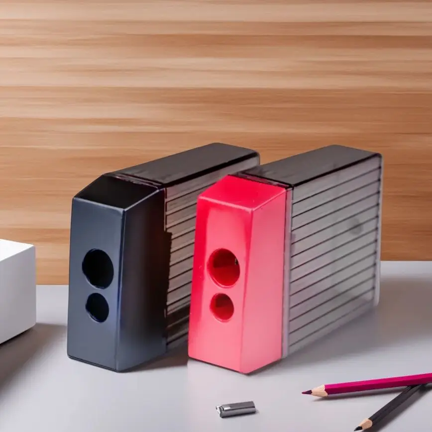 

1pc Office stationery Large style double-hole plastic handheld sharpener Student school supplies 523A