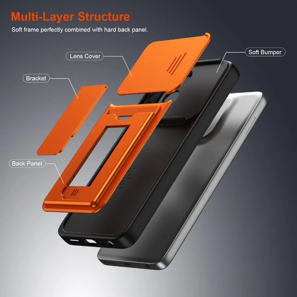 Slide Camera Cover Phone Case with Card Holder - Signature Series