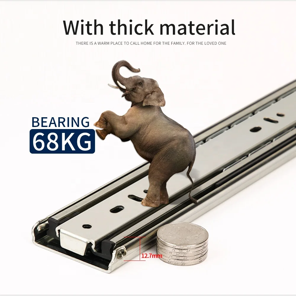 

51 wide 10-30" heavy duty drawer slide rail with lock full extension ball bearing cabinet telescopic slide rail toolbox slide