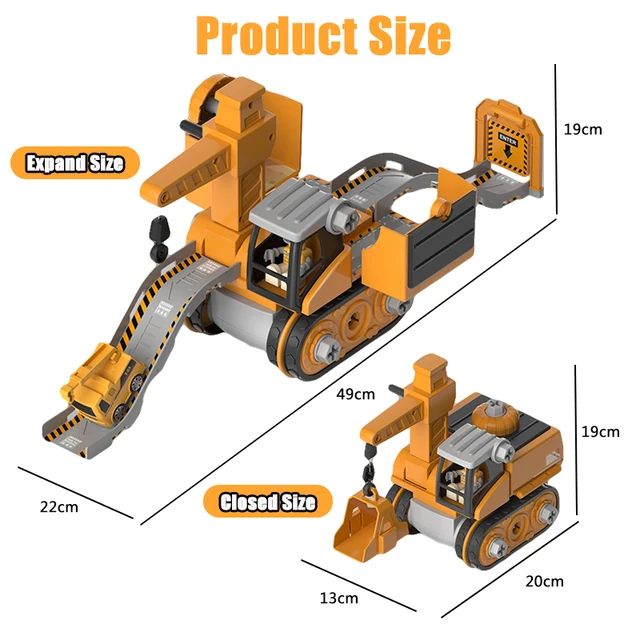 Screw Toy Nut Disassembly Deformed Blocks Engineer Truck Excavator Building Education Construction Set Kids Plastic Boy Toy Gift 6