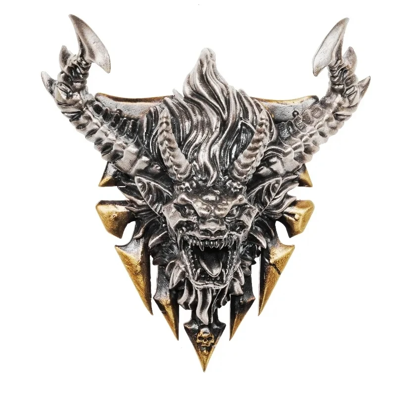 

Mask Long Horned Skull Ghost Face Necklace Terror Halloween Pendant Necklace Punk Arrogant and Indifferent Cool Fashion Leader