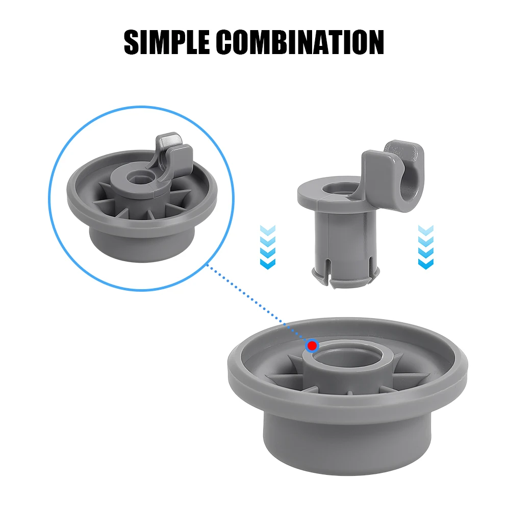 Description Picture 6 of item12pcs Dishwasher Basket Roll Lower Basket Wheels For Bosch For Balay For Siemens For Neff Dishwasher Lower Bottom Basket Wheels