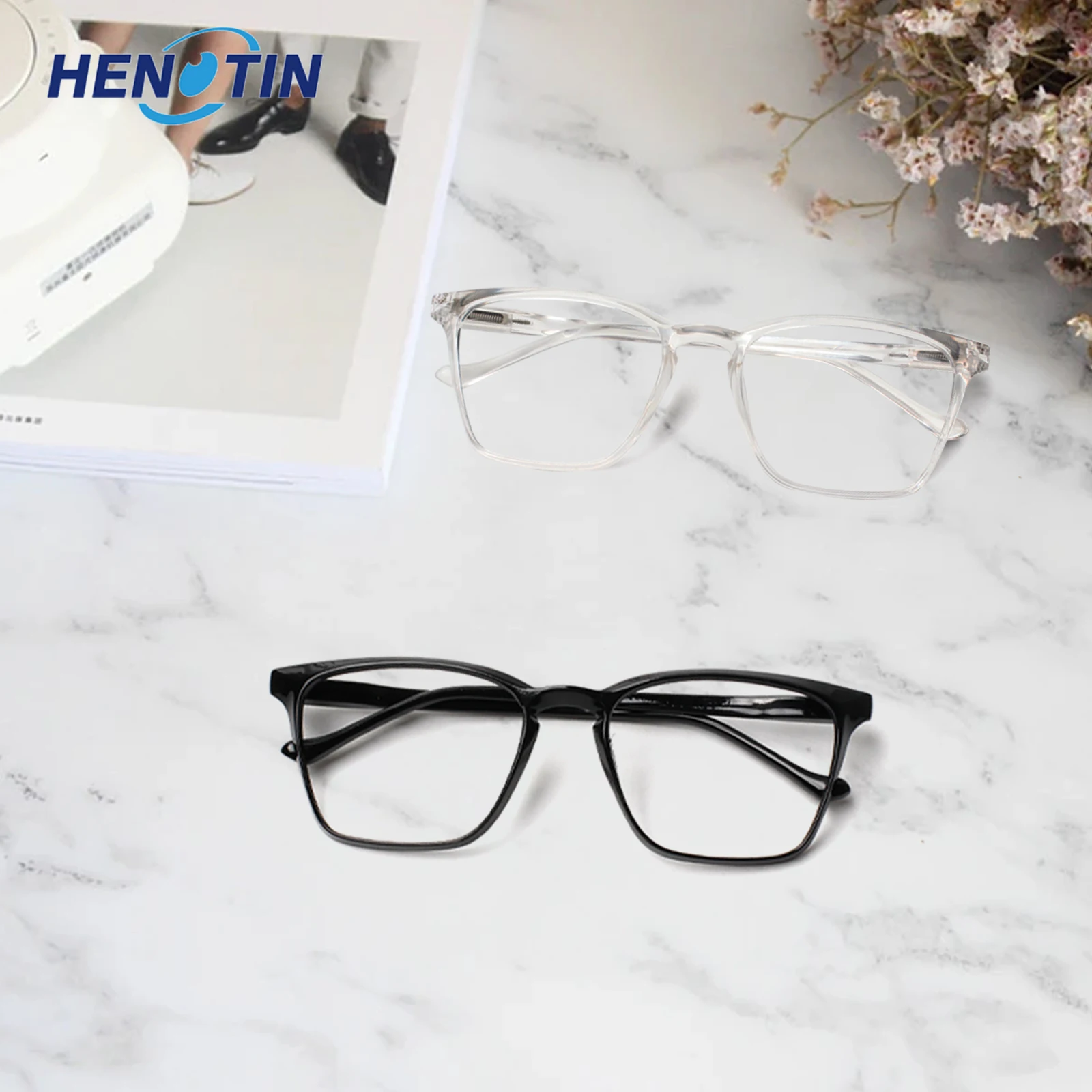 

HENOTIN Reading Glasses for Women Men High Quality Prescription HD Glasses Magnifying Lens 0， +1.0, +2.0, +3.0, +4.0, +5.0, +6.0