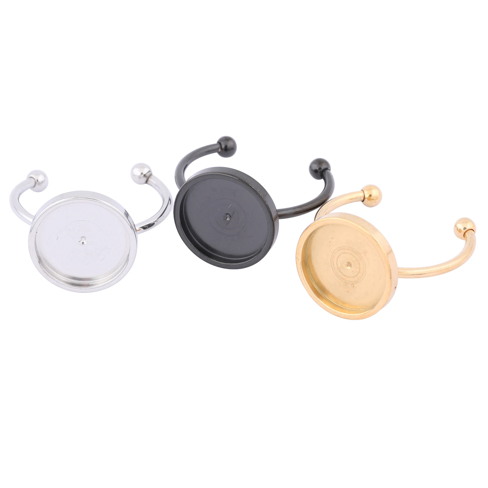

10pcs Stainless Steel Gold Plated 12mm Cabochon Ring Base Setting Blanks Diy Bezel Trays For Fingerring Jewelry Making Supplies