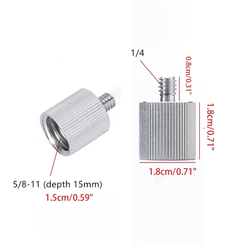 Thread Adapter 2pcs Microphone Stand 5/8" female to 1/4" Male Camera Monitor 5/8 to 1/4 Adapter Tripod