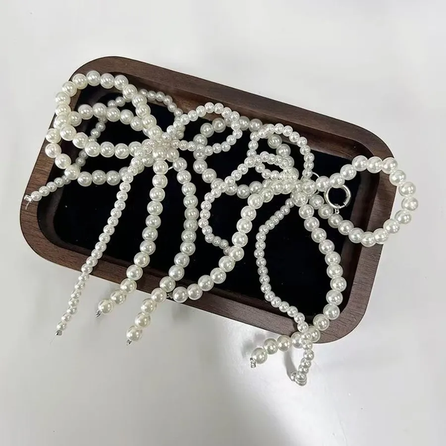 1 Paar Perle Bogen Blume Schuh Schnalle Ornamente Männer Frauen Persönlichkeit abnehmbare Spitze Schnürsenkel dekorative Accessoires – Detail 9