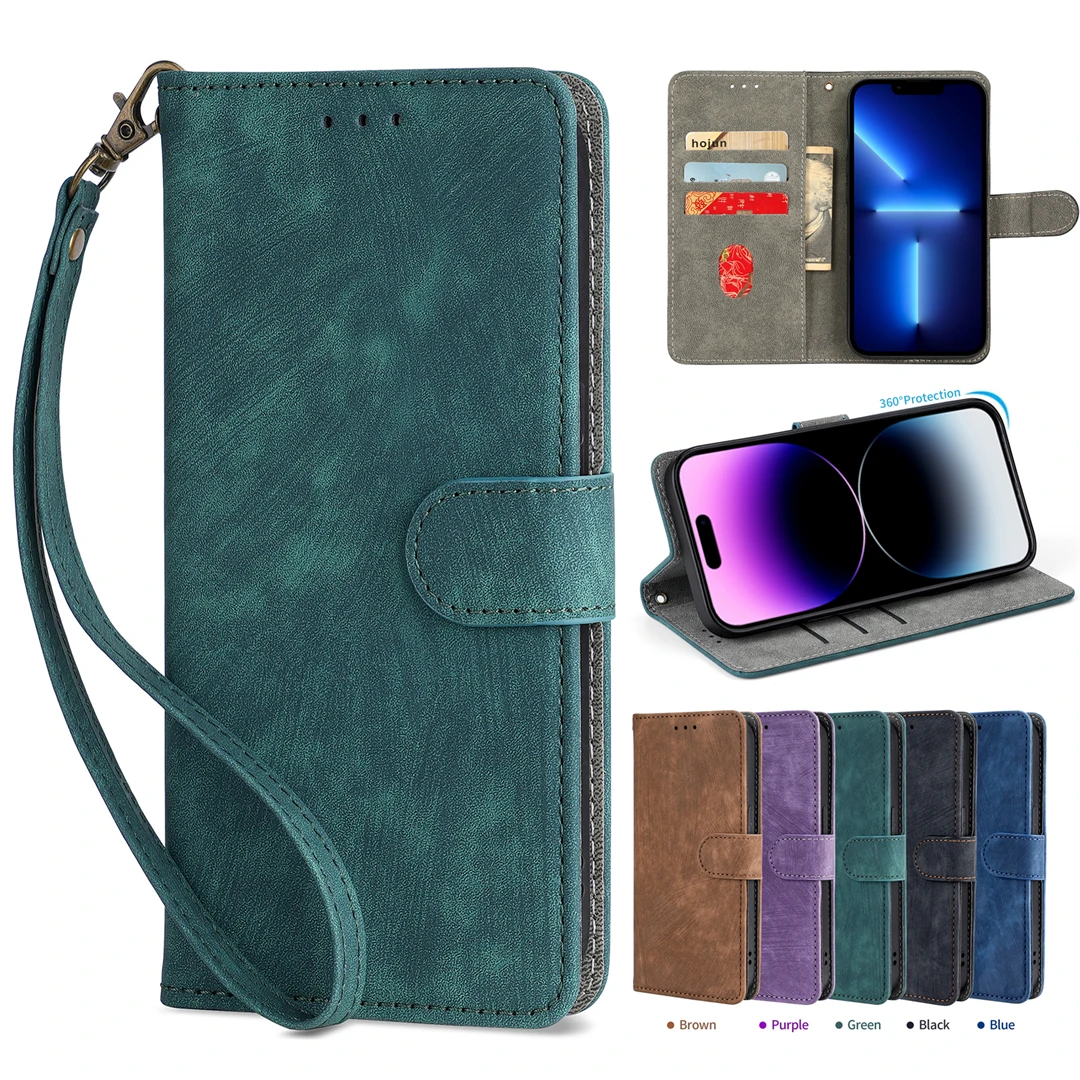 Per Htc U23 Desire 22 Pro Custodia In Pelle Flip Per T-Mobile Revvl 6 Pro T Phone Pro 5G Custodia Plain Flip Faux Suede Card Cover Per Telefono