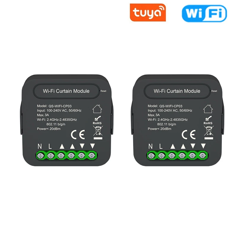 Tuya ZigBee Smart Curtain Module Blind Switch for Roller Shutter Wireless Voice Remote Control Compatible with Alexa Google Home 