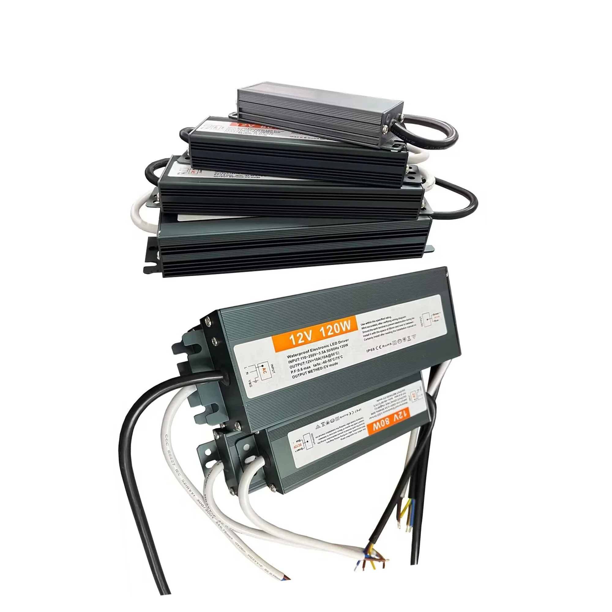 방수 조명 변압기 AC 110V-220V  DC 12V 24V LED 드라이버 전원 어댑터 36W 150W 200W 500W IP67 전원 공급 장치