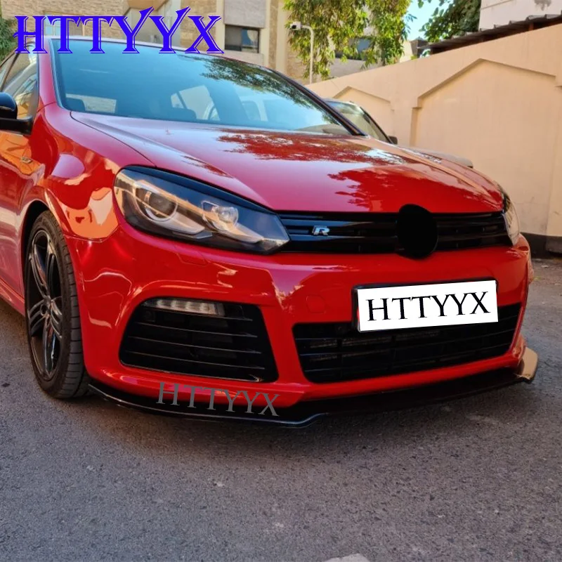 Car Bumper Spoiler Bumper Lip Bumper Lip Decoration Front Bumper Decoration Front Bumper Cover Bumper Strip Bumper Protector Maxton Style Front Bumper Splitter Lip Diffuser Body Kit Spoiler Guard For Volkswagen Golf 6 MK6 R R20 2008-2013