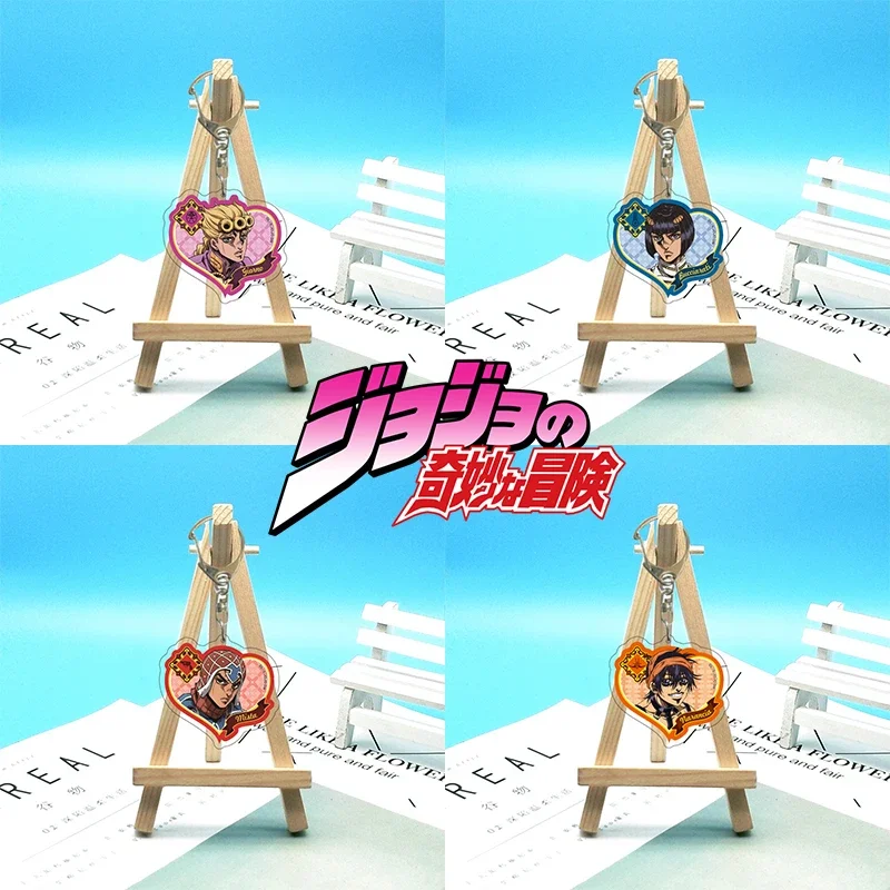Jojo Bizarre Adventure Anime Portachiavi In Acrilico Giovanna Narancia Nebbia Abbacchio Buccellati Golden Wind Ciondolo A Forma Di Cuore Regali