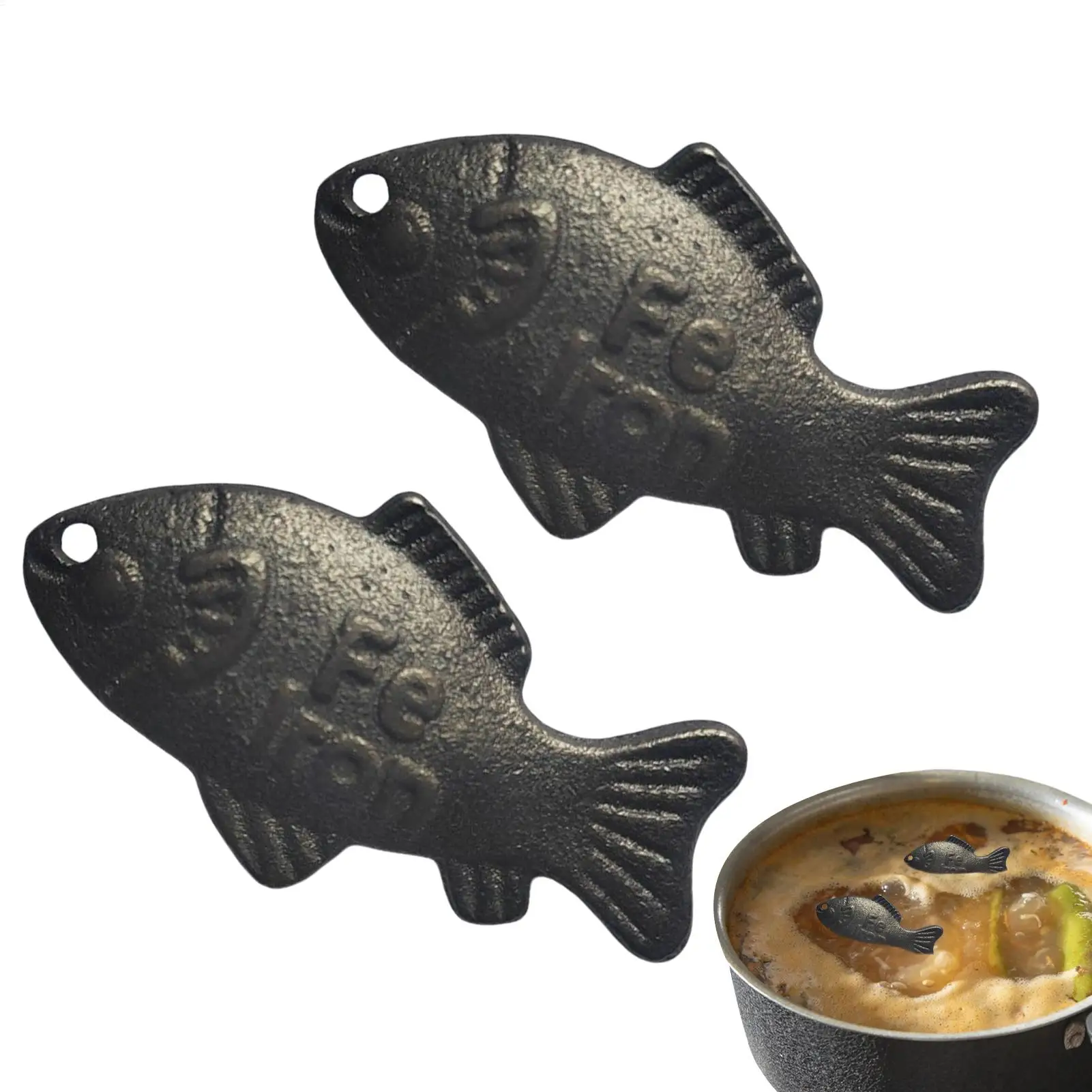Iron Fish Effective and Safe Cooking Tool Effective 2 Pieces Reusable Kitchen Accessories for Deficiency Children Vegetarians