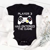 PLAYER 3 Newborn Romper Casual Short Sleeves Baby Boy Clothes Bodysuits Cartoon Graphic Toddler Girls Jumpsuits 1