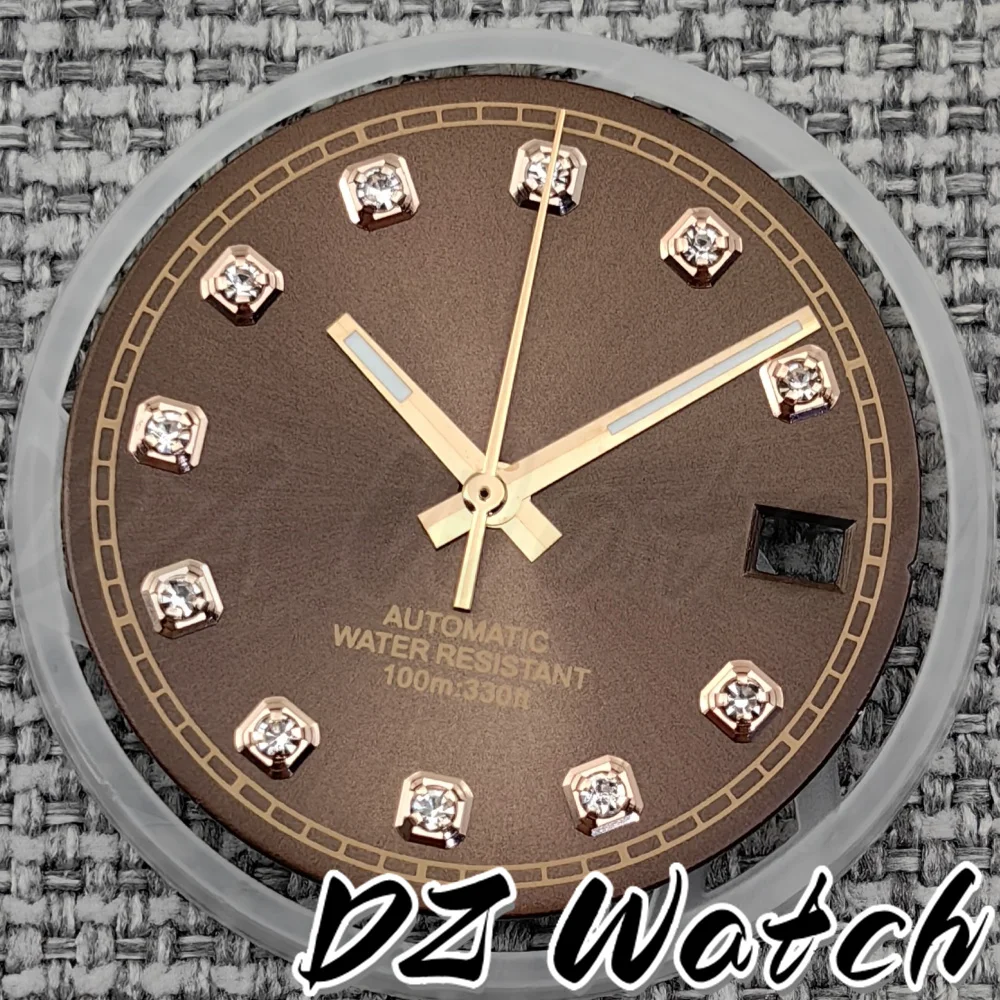 Sunburst Pink Gold Green Dial with Diamond Index and Date - Premium Automatic Watch Enhancement