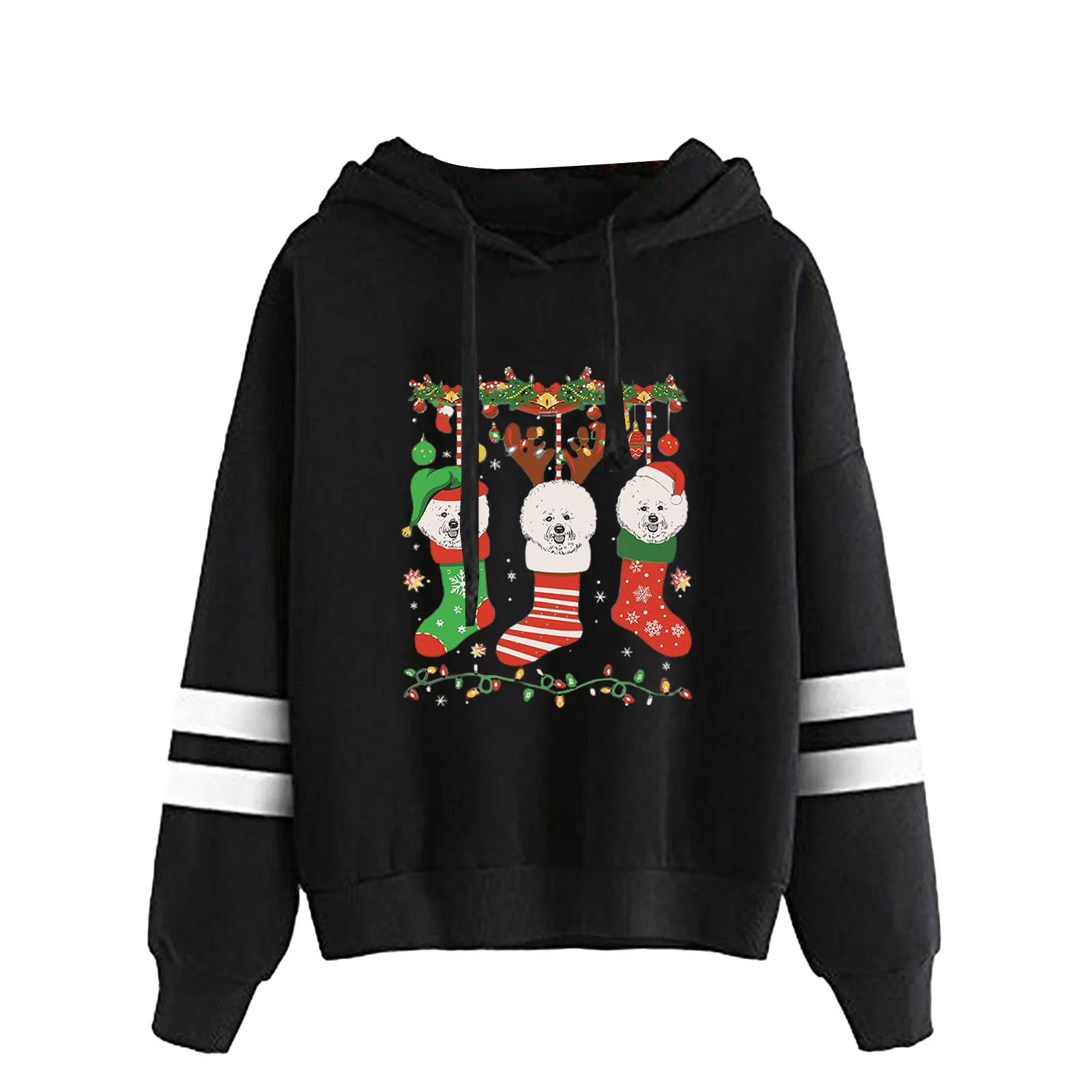 

Women's h Christmas Dog Casual Temperament Loose Fitting Long Sleeved Sweater