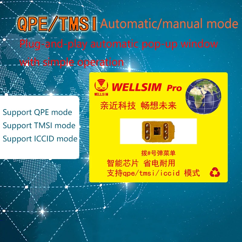 【AD】6S/SE/7/8/X/XR/XSM/11/12PM/13/14PM/15pro/15promax/16 promax용 QPE 기능이 있는 고품질 최신 Well Sim pro V4.0