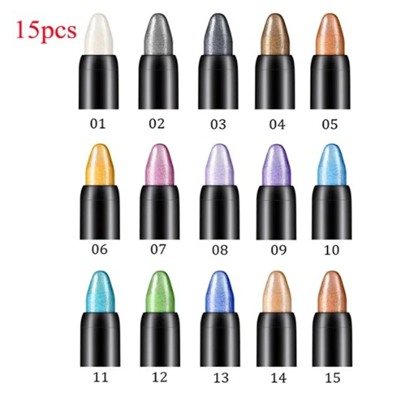 Eyeshadow Pencil 15 Color Waterproof Glitter Matte