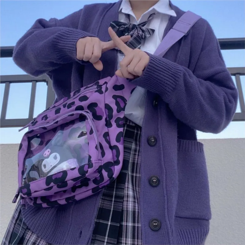 JIAERDI Japanese Style Pink Ita Bag Women Nylon Harajuku JK Uniform Casual Crossbody Bags Girls Transparent Messenger Bag Itabag