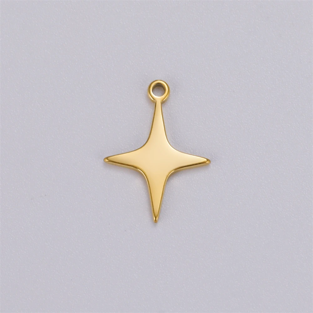5 Stück Edelstahl Vierzackiger Stern Tiny Charms Anhänger für Schmuckherstellung Halskette Armband Ohrringe Zubehör DIY Geschenke – Detail 12