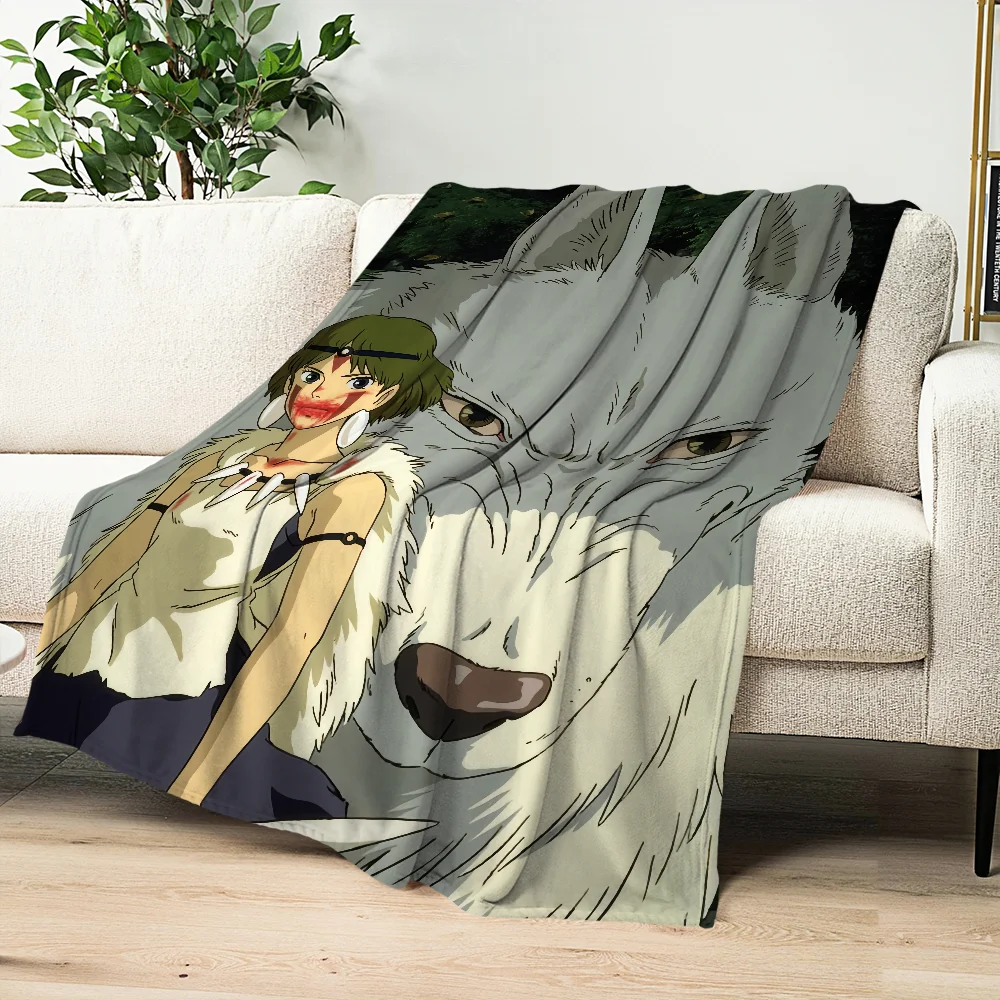 Warm Soft Plush Nap M-MiyazakIs Blankets Sofa p-Princess for m-Mononoke Living Room Office Bedroom Home Travel anime Kid Gifts 2