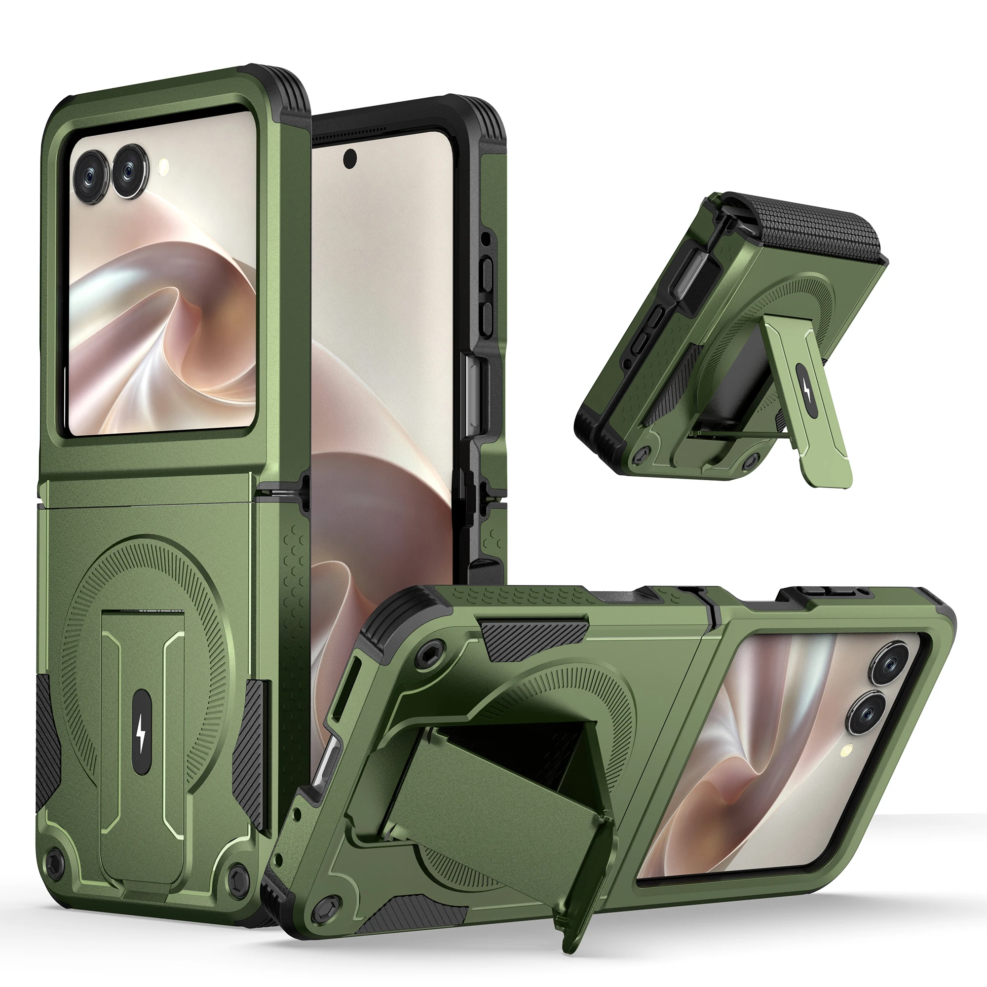 Mecha Magnetic Shockproof Slim Cover with Invisible Bracket and Hinge Protection