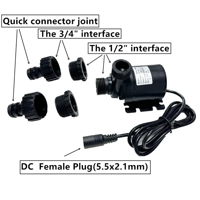 12V DC High Pressure Brushless Water Pump - 800L/H Flow, Self-Priming, Submersible 12 thumbnail image