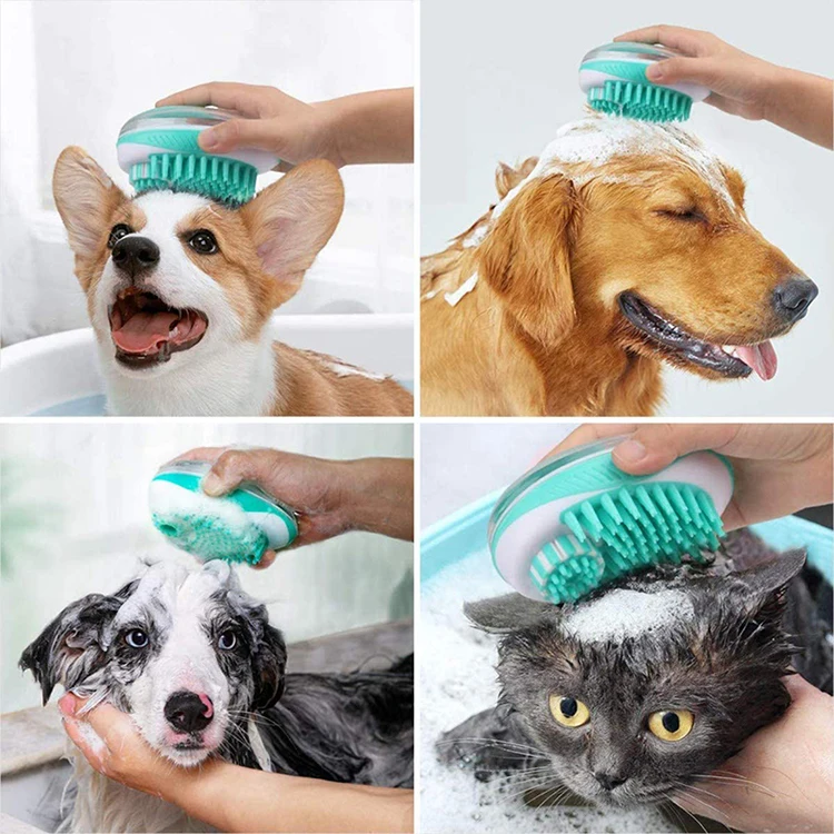2-in-1 Pet Bath Brush – Soft Silicone SPA Massage & Grooming Comb for Dogs & Cat