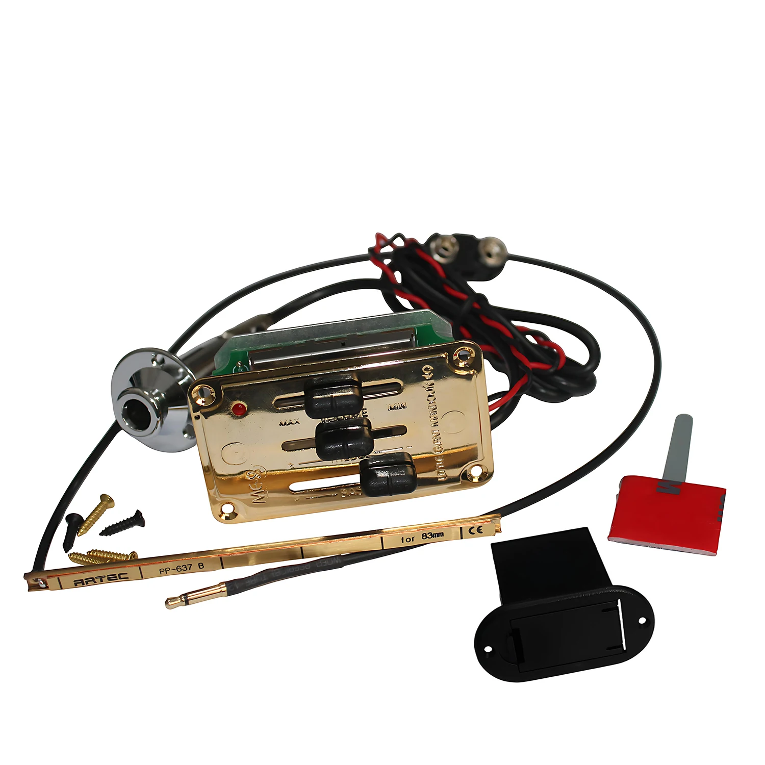 Artec 2 band EQ include 9 V battery case,saddle pickup for Slim body guitars and Mandolins（ME2）