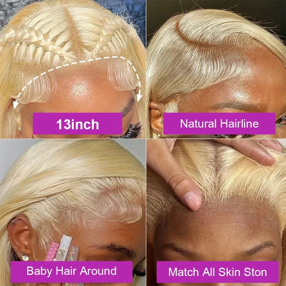 30 34 Zoll 613 Honig Blonde HD 13x6 Spitze Frontal Perücken Wasser Tiefe Welle Lockige Perücken Echthaar 13x4 Spitze Front Perücken Für Frauen 250% – Detail 5