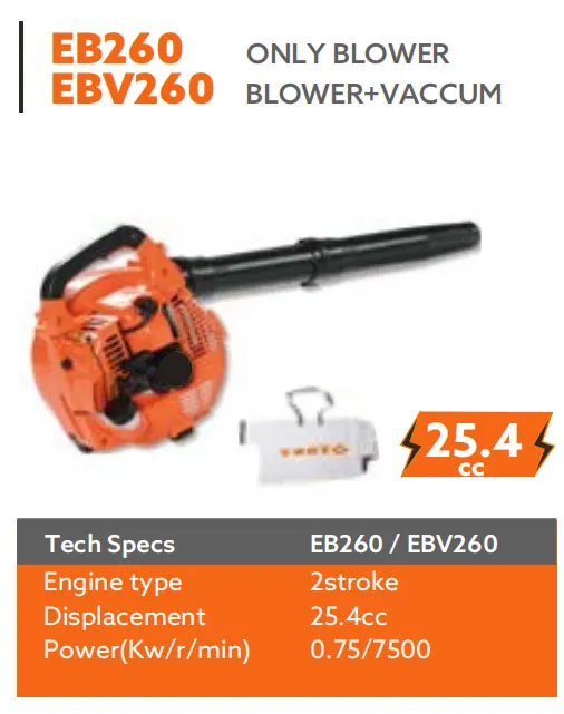EB-260 25.4CC Two-Stroke Gasoline Blower Back Pack Air Blower Engine Leaf Blower 3