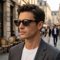 Light Luxury Square Sunglasses Minimalist Design Elegant Unisex Uv400 Protection Sun Glasses 9017