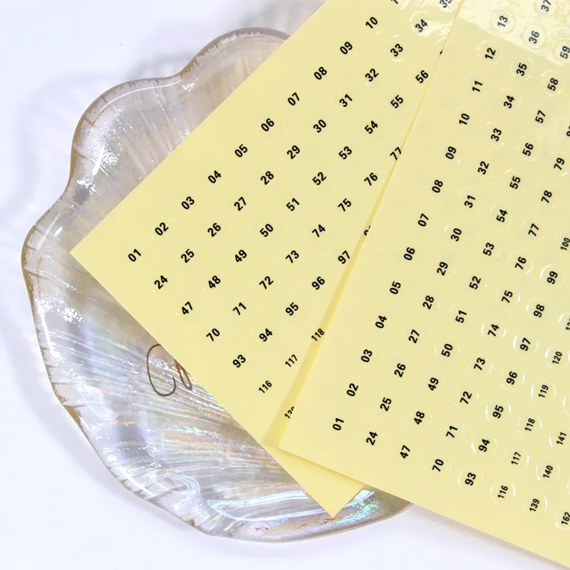 Nail Stickers Nail Decals Nail Art Tools Number Sheet Stickers 1-200 Transparent Nail Number Sticker Label for Nail Polish Color Gel Varnish Marking