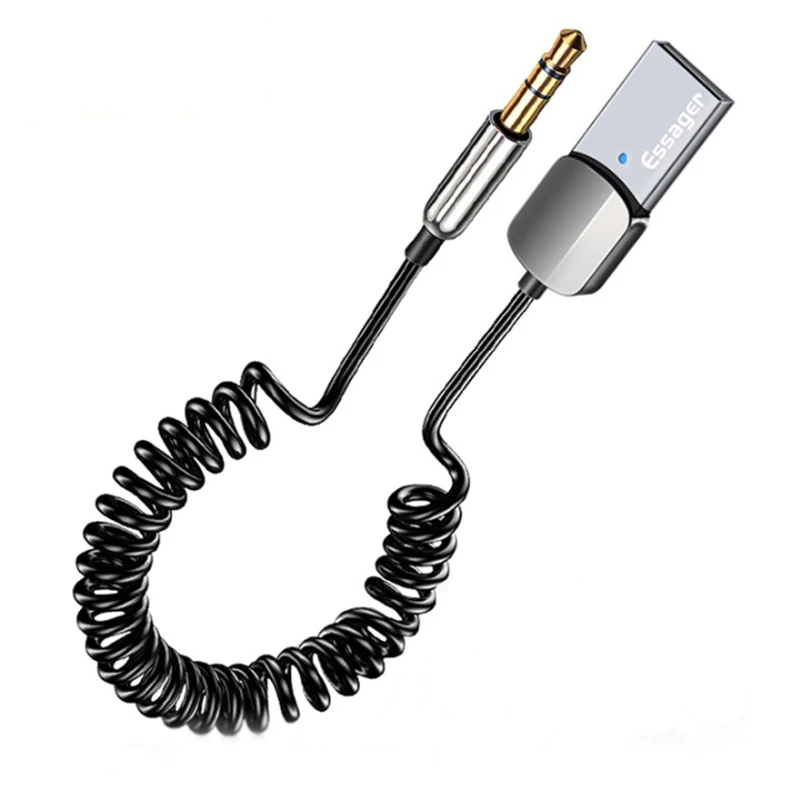 Essager Wireless Bluetooth 5.0 Receiver Adapter Handsfree Car Speaker 3.5mm Jack Aux Audio Music Bluetooth Transmitter